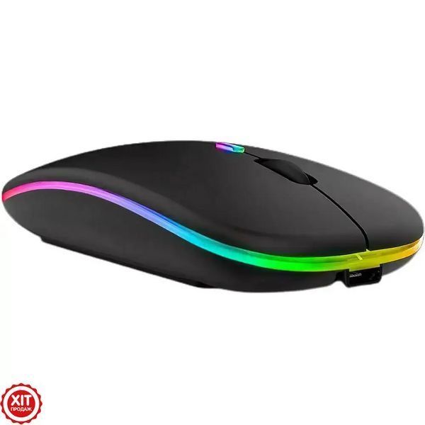 Бездротова миша з Bluetooth + RGB підсвічування / Акумуляторна мишка для комп'ютера / Безшумна миша 0234568432 фото