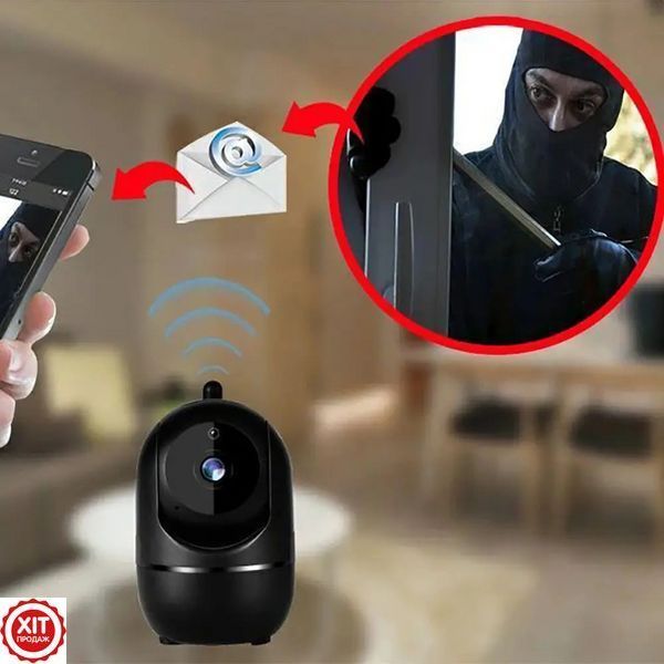 WiFi камера відеоспостереження з нічним баченням, YCC365Plus, Чорний / Вайфай камера спостереження / Відеоняня  0234577514 фото