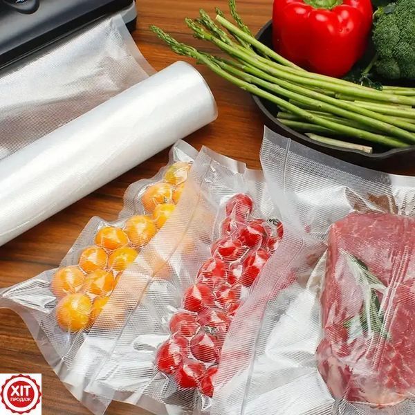Рифлені пакети для вакууматора 5м &times; 28см (1 рулон) / Вакуумні пакети для продуктів / Кульки для вакууматора 0234577995 фото