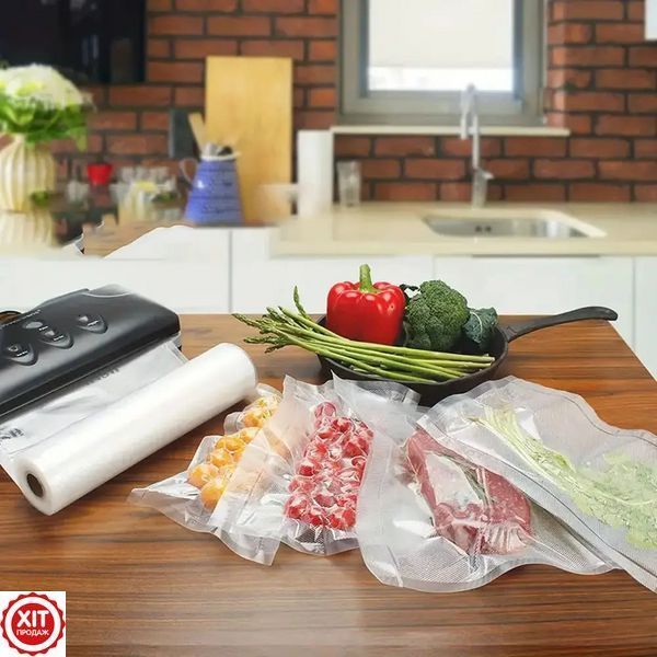 Рифлені пакети для вакууматора 5м &times; 28см (1 рулон) / Вакуумні пакети для продуктів / Кульки для вакууматора 0234577995 фото