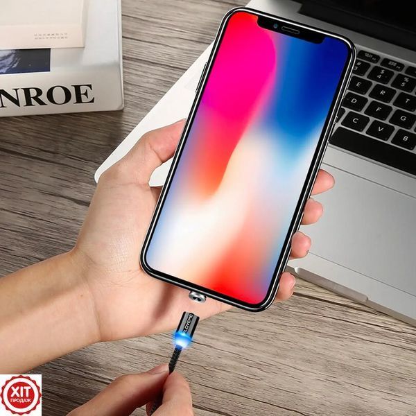 Кабель магнітний 3в1 (Type-C, Micro USB, Lighting) для телефону, M3 / Зарядний шнур для всіх моделей смартфона 023456916502 фото