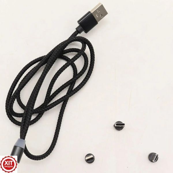 Кабель магнітний 3в1 (Type-C, Micro USB, Lighting) для телефону, M3 / Зарядний шнур для всіх моделей смартфона 023456916502 фото