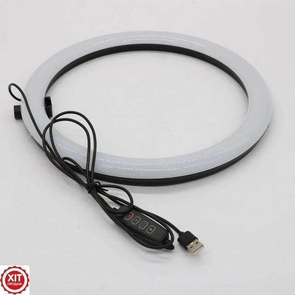 Кільцева RGB лампа 30 см, від USB, MJ 300 Soft Ring Ligh + тримач для телефону / Кольорова LED лампа кільце  0234561666 фото