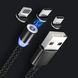 Кабель магнітний 3в1 (Type-C, Micro USB, Lighting) для телефону, M3 / Зарядний шнур для всіх моделей смартфона 023456916502 фото 4