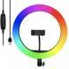Кільцева RGB лампа 30 см, від USB, MJ 300 Soft Ring Ligh + тримач для телефону / Кольорова LED лампа кільце  0234561666 фото 1