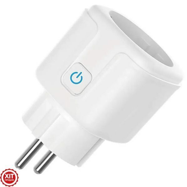 Розумна WiFi розетка 20А з лічильником електроенергії, Tuya Smart 4400Вт, Біла / Вай фай розетка з керуванням телефоном  0234567416 фото