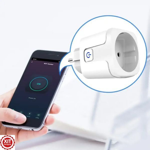 Розумна WiFi розетка 20А з лічильником електроенергії, Tuya Smart 4400Вт, Біла / Вай фай розетка з керуванням телефоном  0234567416 фото