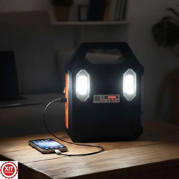 Ліхтар із сонячною панеллю, PowerBank, Bluetooth колонка + 3 лампочки, RT-903BT/Зарядна станція/ Портативна сонячна станція  0234582321 фото