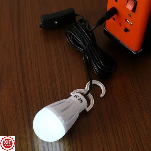 Ліхтар із сонячною панеллю, PowerBank, Bluetooth колонка + 3 лампочки, RT-903BT/Зарядна станція/ Портативна сонячна станція  0234582321 фото