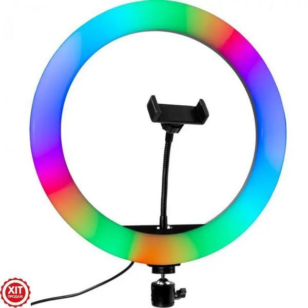 Кільцева лампа RGB, 30 см, від USB, MJ 300 + Подарунок Штатив для лампи 0,66-2 м / Світлодіодна LED лампа  0234561666 фото