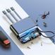 Міні повербанк 10000mAh + 4 кабелі, 2хUSB, JM001, Синій / Power Bank з ліхтариком / Павербанк для телефону 0234578484 фото 4
