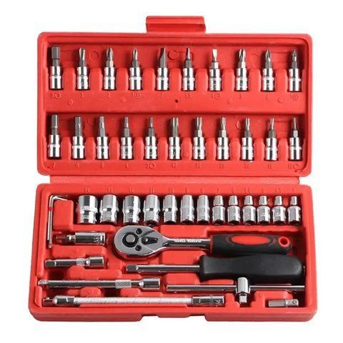 Набір інструментів 46 предметів в кейсі PIECE TOOL SET / Автомобільний набір головок з тріскачкою  0234565632 фото