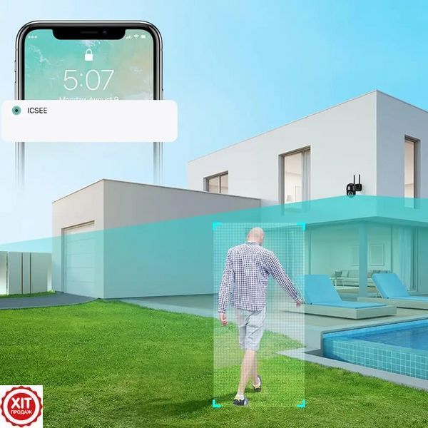WIFI камера відеоспостереження 4MP, A8 / Вулична камера з датчиком руху / Поворотна камера спостереження  0234574941 фото